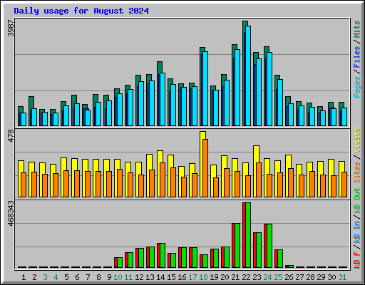 Daily usage for August 2024