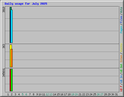 Daily usage for July 2025