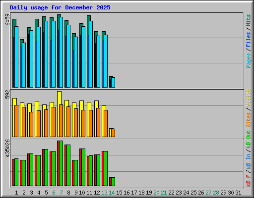 Daily usage for December 2025