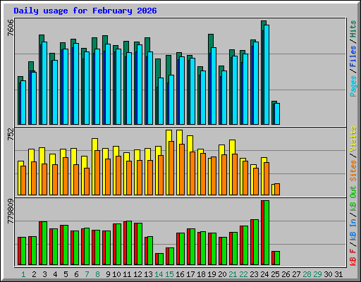 Daily usage for February 2026