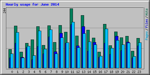 Hourly usage for June 2014