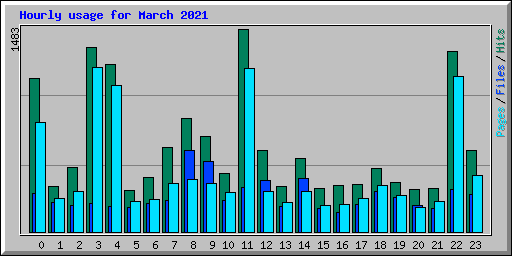 Hourly usage for March 2021