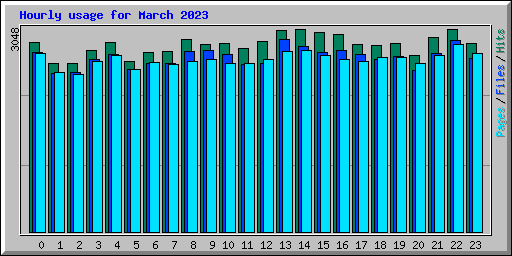 Hourly usage for March 2023