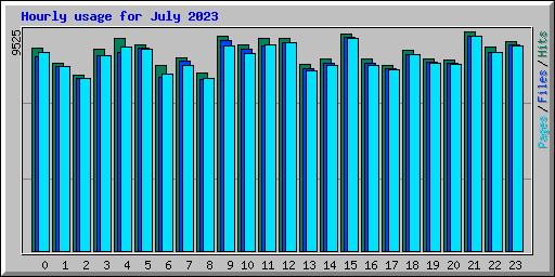 Hourly usage for July 2023