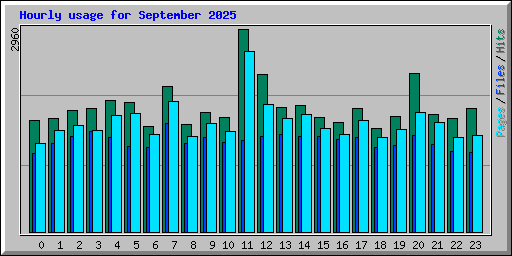 Hourly usage for September 2025