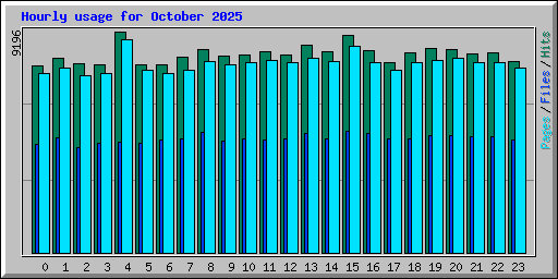Hourly usage for October 2025
